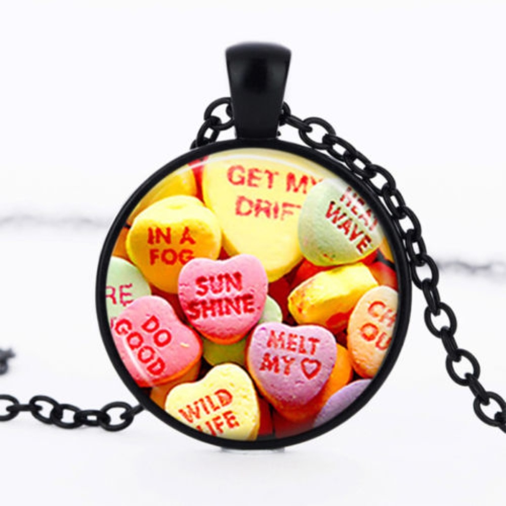 Candy Heart Valentines Day Necklace